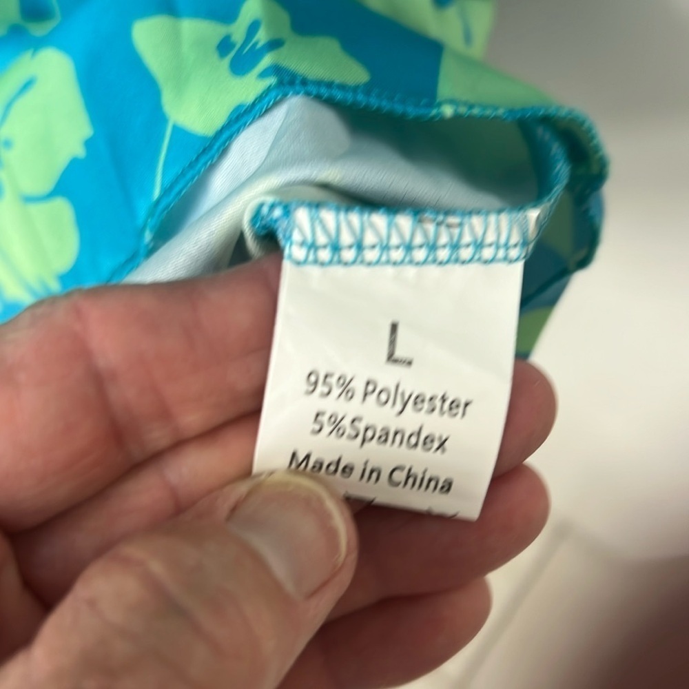 Floral Blue and Green Women's Dress - Picture 9 of 10